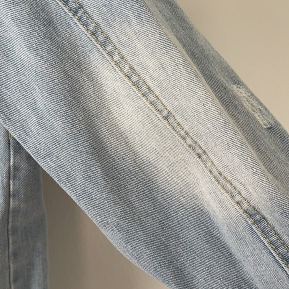 Fashion Tour Denim Jacket in Light/Medium Wash American Bazi - Picture 9 of 13
